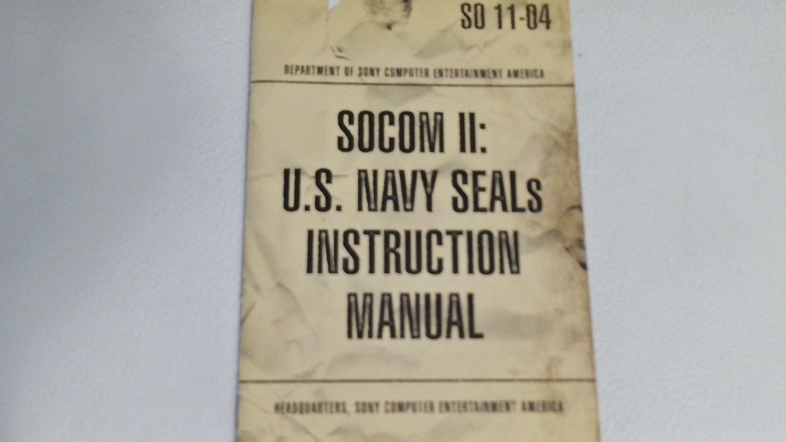 SOCOM II Instruction Manual -- Playstation 2