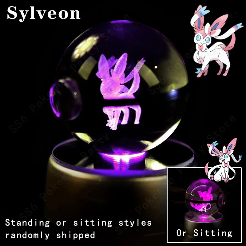 Pokemon Crystal Ball 3D Lamp Night Light 19 Sylveon