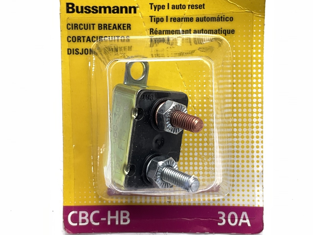 Bussmann B6P-BPCBC30HBP  30 Amp Type-I Stud Mount Circuit Breaker