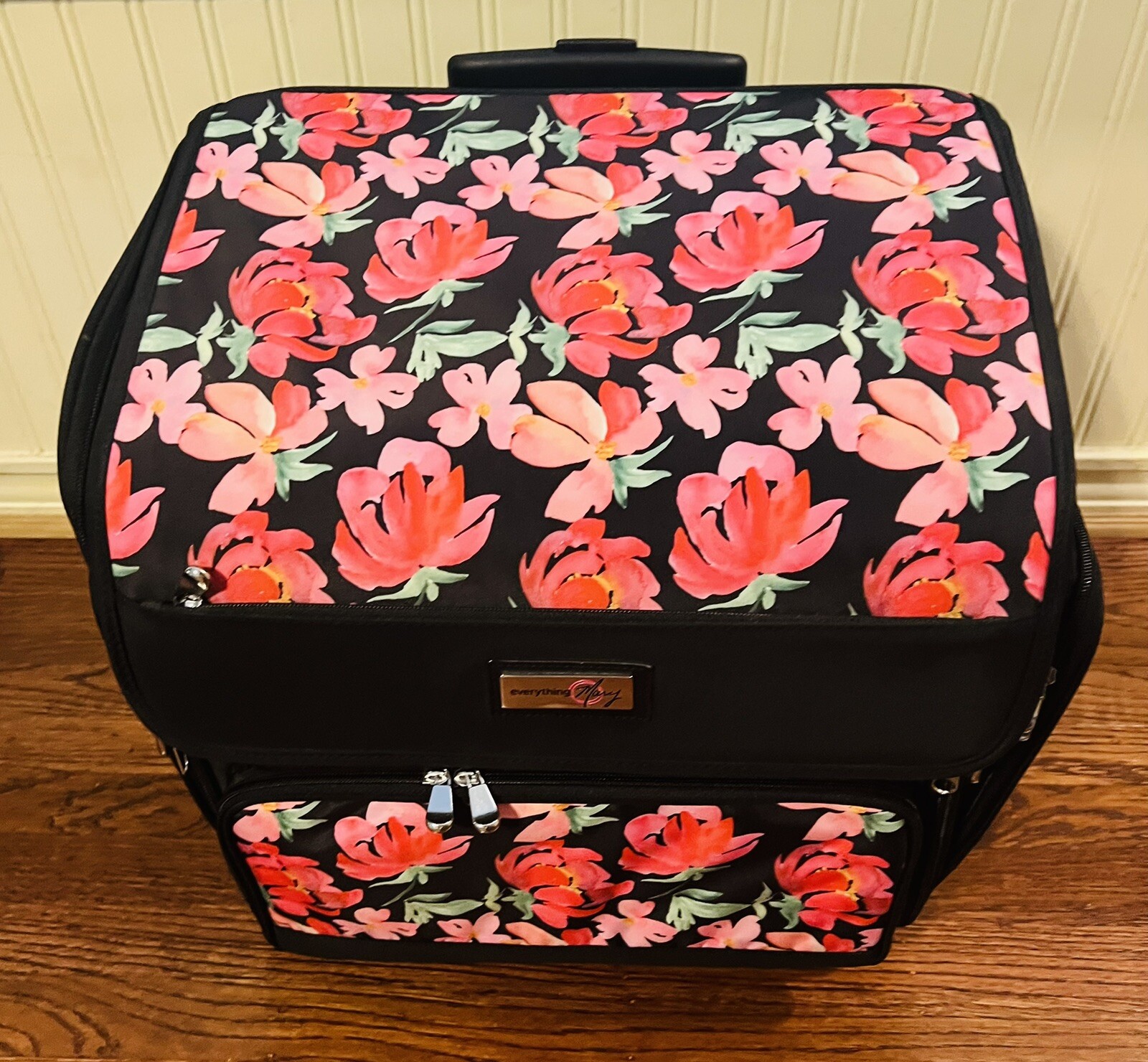 Everything Mary XL Rolling Craft Tote Portable Storage Organizer for Sewing Pink