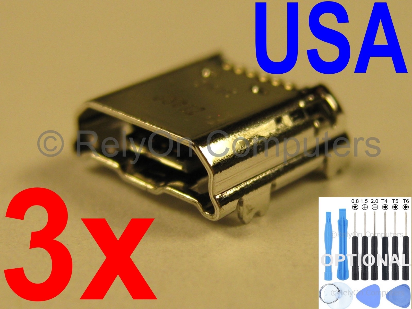 3x Lot USB Charging Port Micro Sync For Samsung Galaxy Tab 3 7.0 SMT-210R Tablet