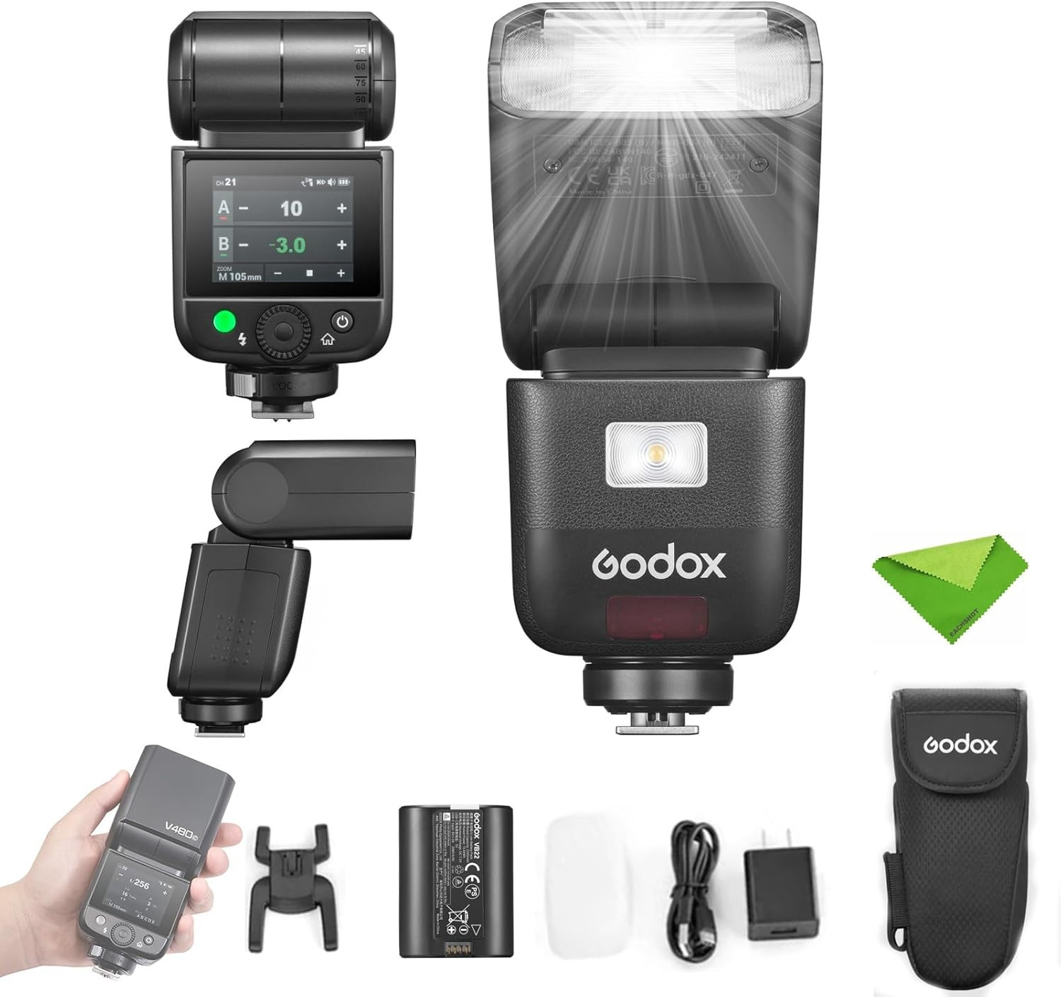 V480 N V480-N TTL Flash, GN50 1/8000 HSS, 650 Full Power Flash, 1.7S Recycle Tim