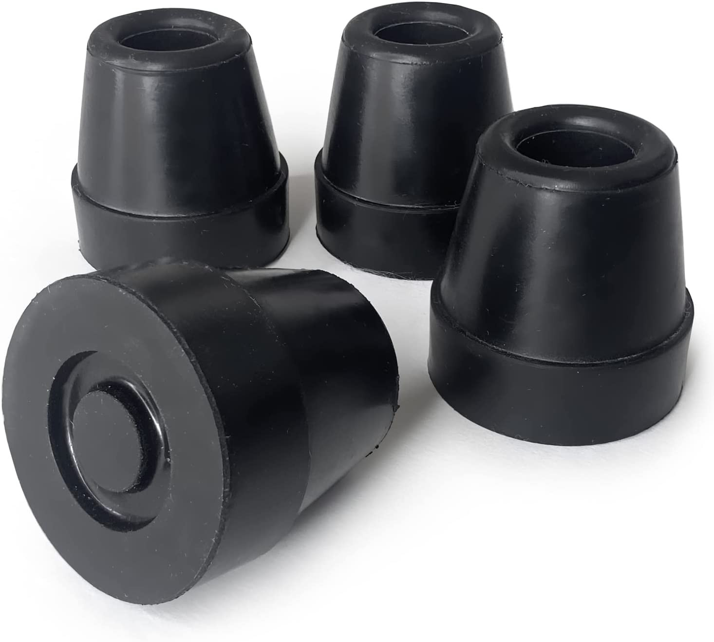 Durable Replacement Quad Cane Tips, Extra Stability, No-Slip Grip, 1/2 Inch, FSA