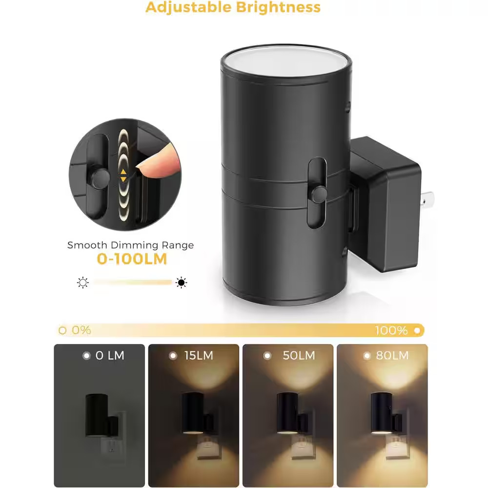 Modern LED Night Light Plug-In, Decorative Dimmable with Adjustable Brightness f