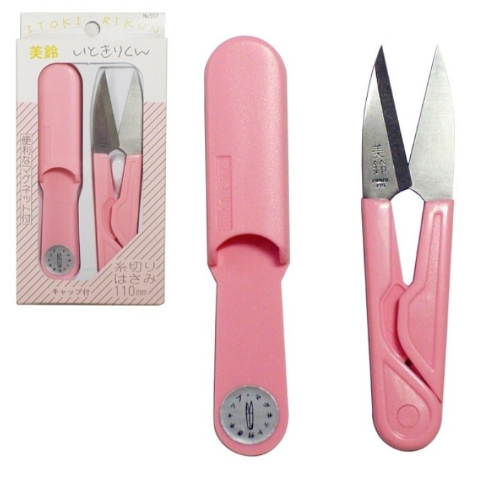 Misuzu Itokirikun Thread Snips 110mm w/ Safety Cap & Magnet Pink