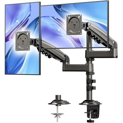 HUANUO 17-32 Inch Dual Monitor Stand, NITROGLIDE™ Dual Monitor Mount, Monitor St
