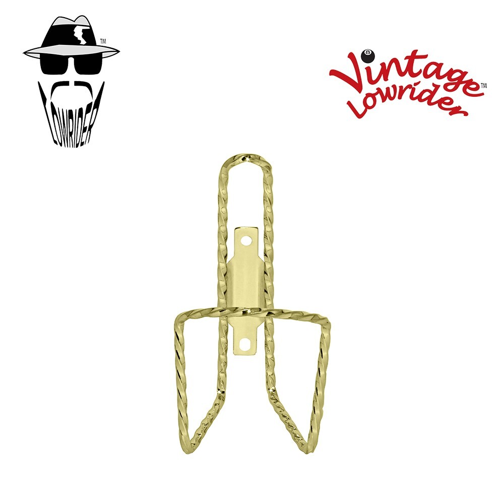 Original Lowrider Square Twisted Bicycle Bottle Holder Trike Chopper Bike Gold