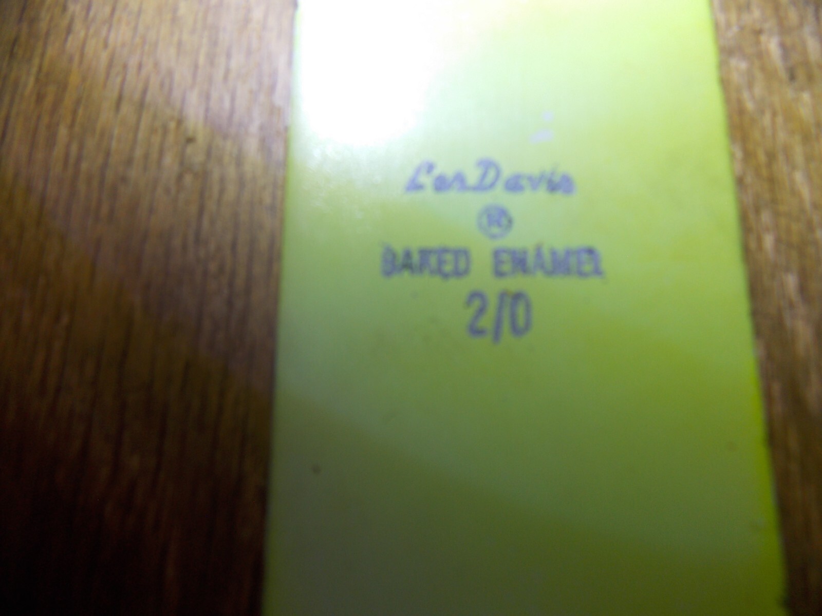 Les Davis Dodger/Flasher 2/0 Baked Enamel Chartreuse CLEAN  9/25