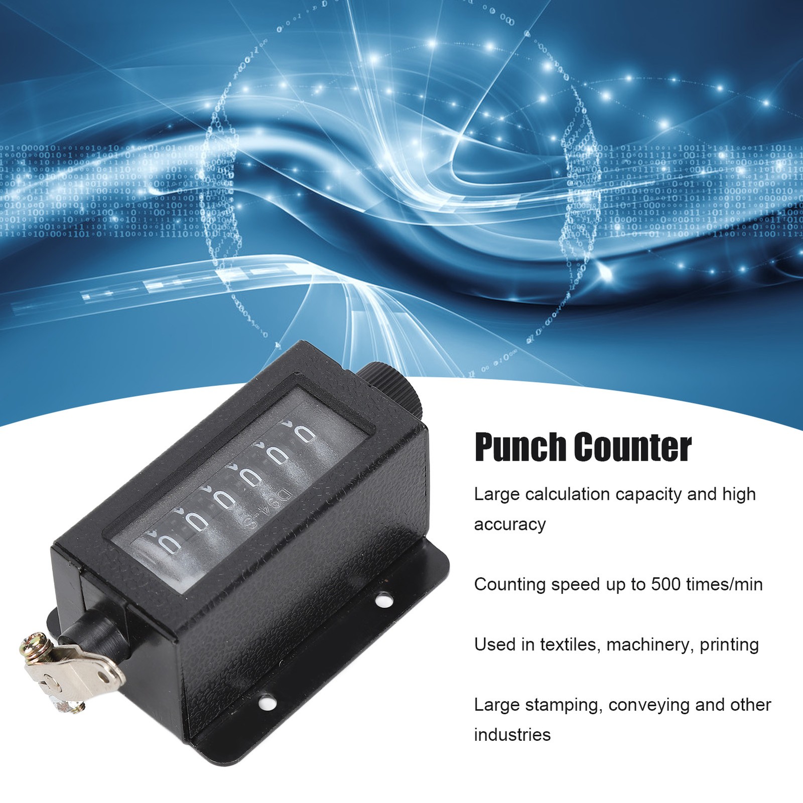 Mechanical Counter 6 Digit Hand Pull Stroke Tally Counter With Spring For