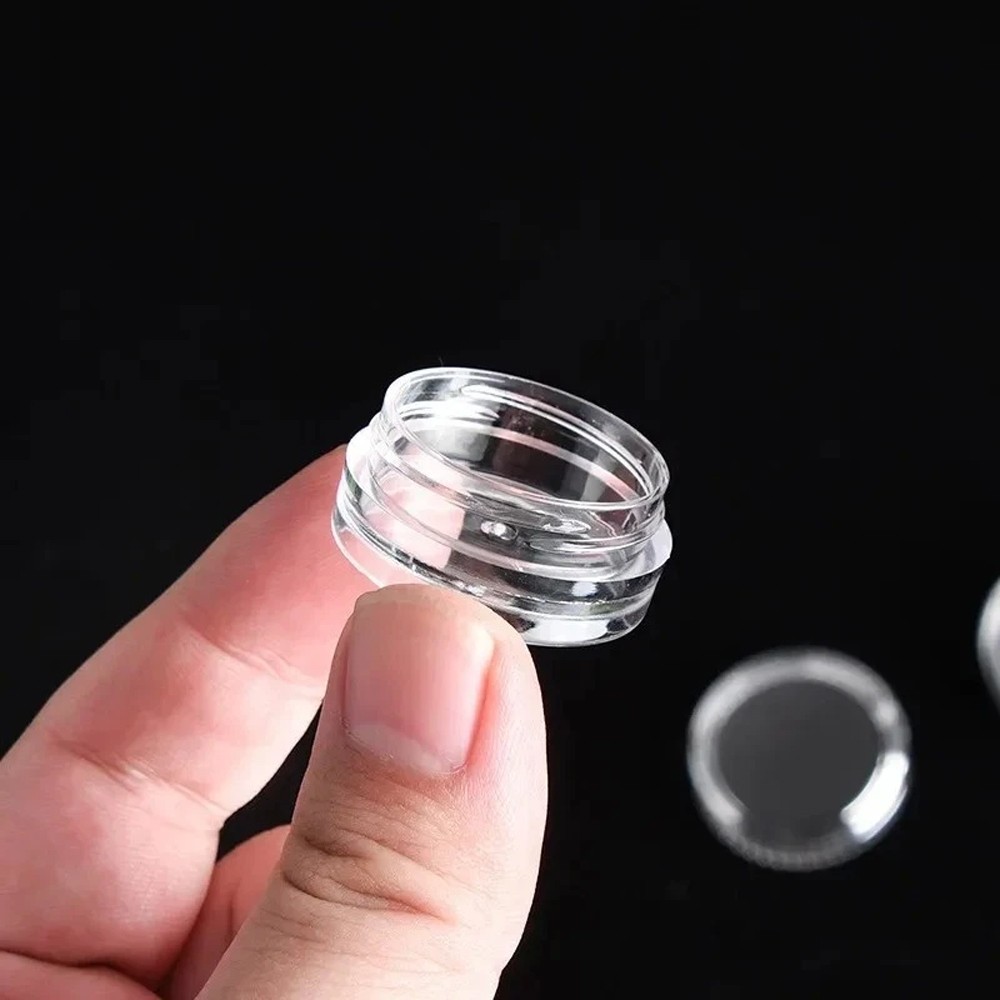 50PCS Storage Cups Clear Plastic Jewelry Bead Makeup Box Small Round Container