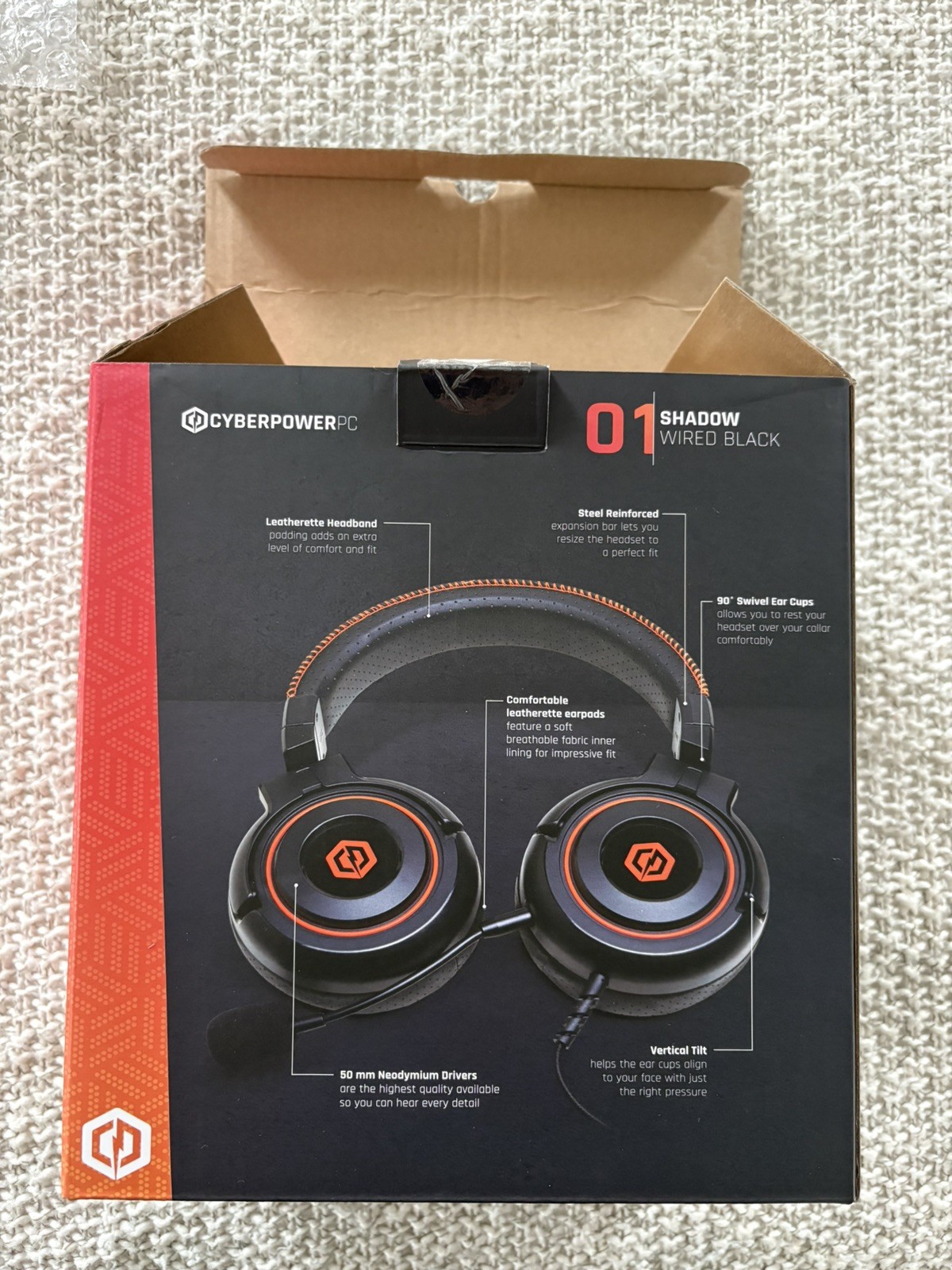 NIB CyberPowerPC Spectre 01 Shadow Wired Gaming Headset