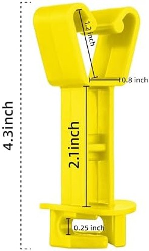 25-Pack Electric Fence Chain Link Extended Insulators, Yellow | Secure Offset...