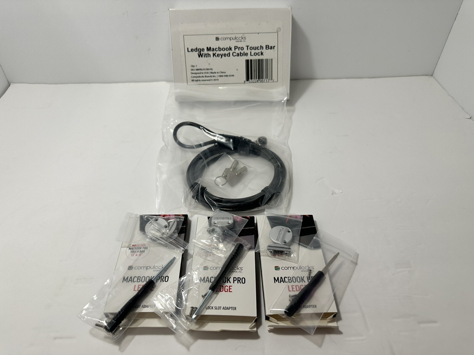 Security Cable & Lock for Macbook Pro 13 & 15 Touch Bar Compu Locks Ledge OEM