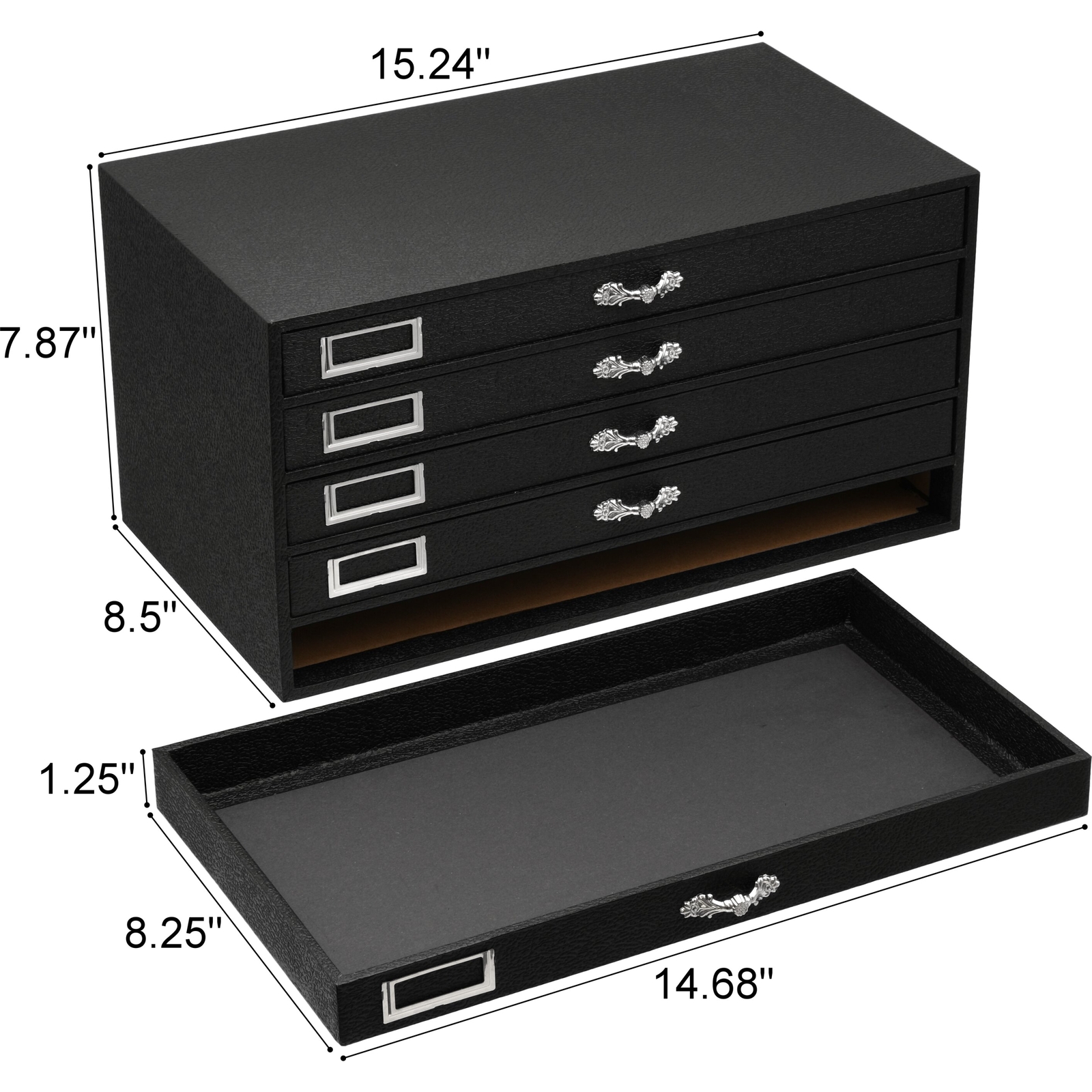 5 Drawer Jewelry Display Box Black New 2 Pcs