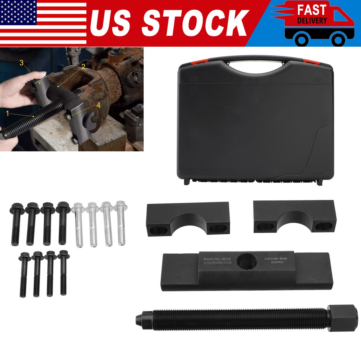 Heavy Duty Yoke Puller Semi Truck Yoke Remover Tool Kit For Meritor Volvo 10803