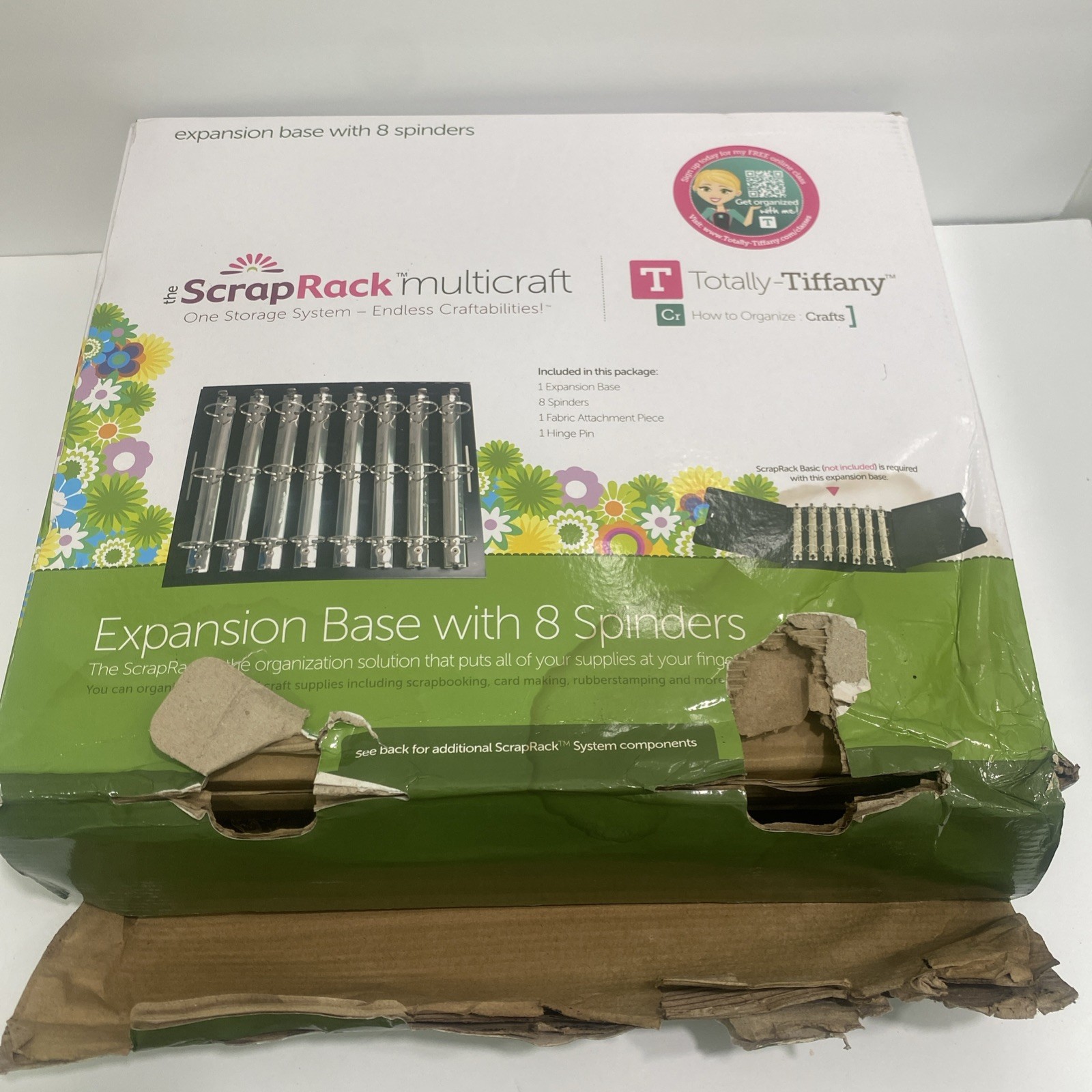 New In Damaged Box Totally Tiffany Scrap Rack Expansion Base W/8 Spinders