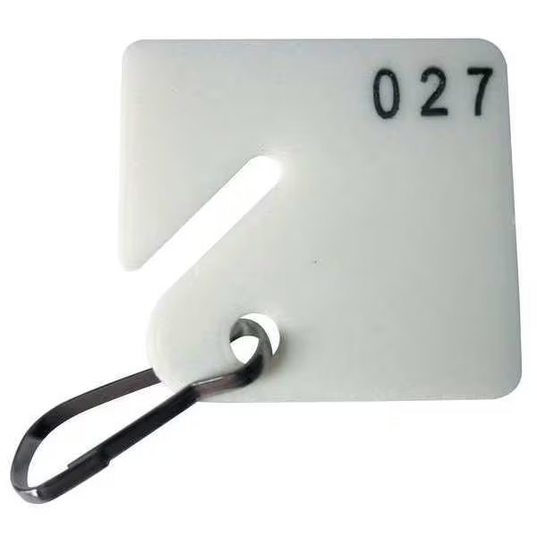 Manufacturer Varies Key Tag, White, Square-Slotted, Nickel Plated 100 PK 33J889