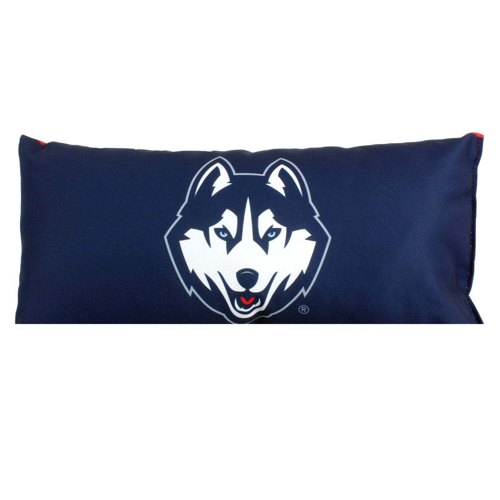 Connecticut Huskies 2 Sided Bolster Travel Pillow, 16" x 6", Made in the USA