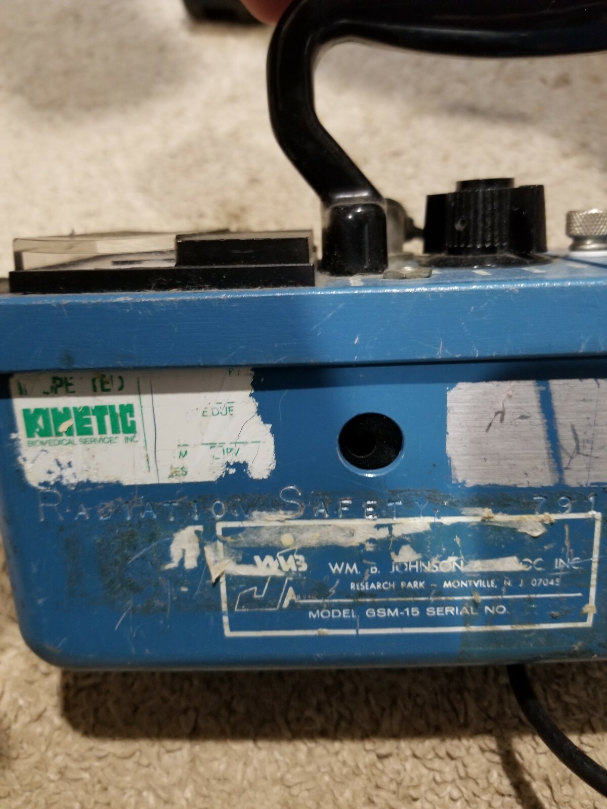 WM B Johnson Model GSM-15 Geiger Counter with Probe