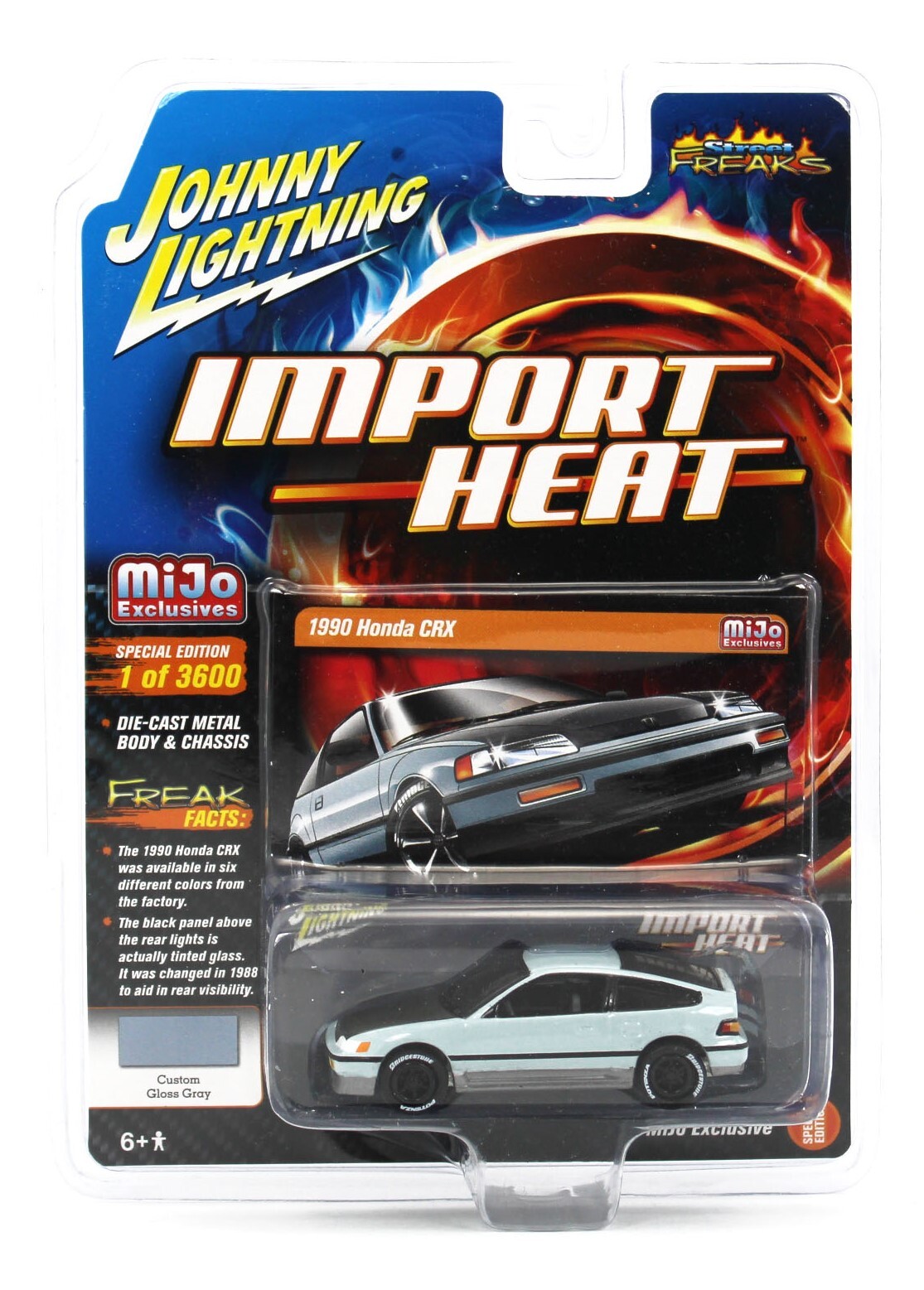 Johnny Lightning *MIJO'S IMPORT HEAT* Gloss Gray 1990 HONDA CRX *NIP*