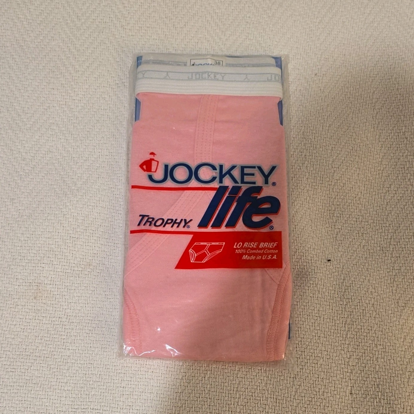 Jockey Trophy Life Briefs 38 Pink Cotton Low Rise Heat-resistant Waistband