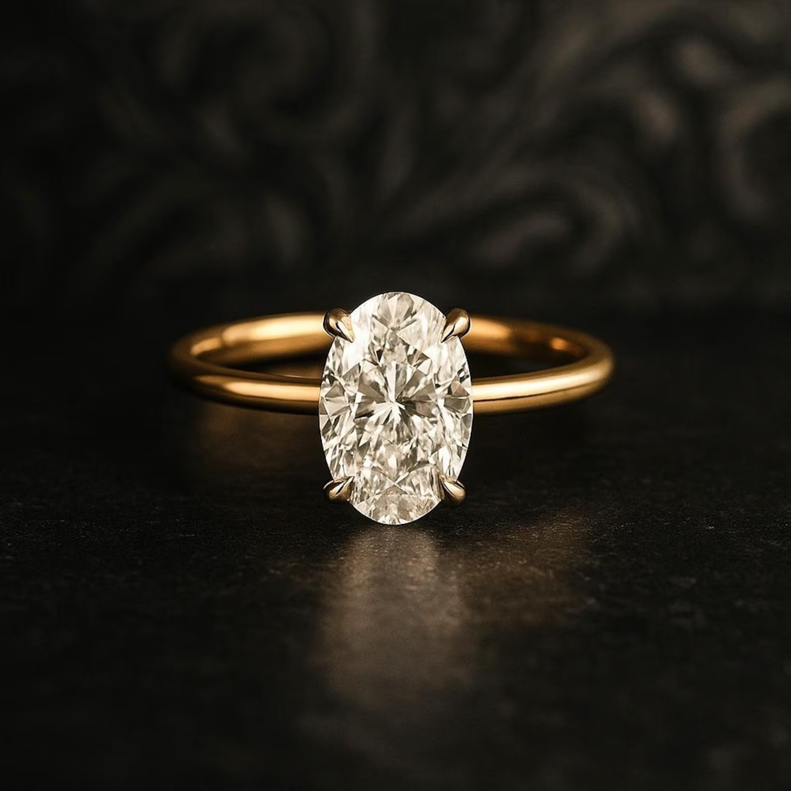 2 Ct Oval Cut Certified Lab Grown White Diamond Ring 925 Silver Gift For Her