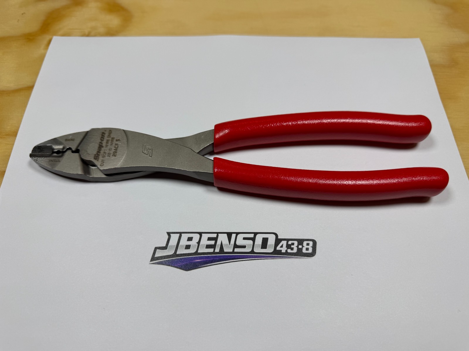 Snap-on Tools USA NEW RED Soft Grip 9" Wire Terminal Crimping Tool 29ACF