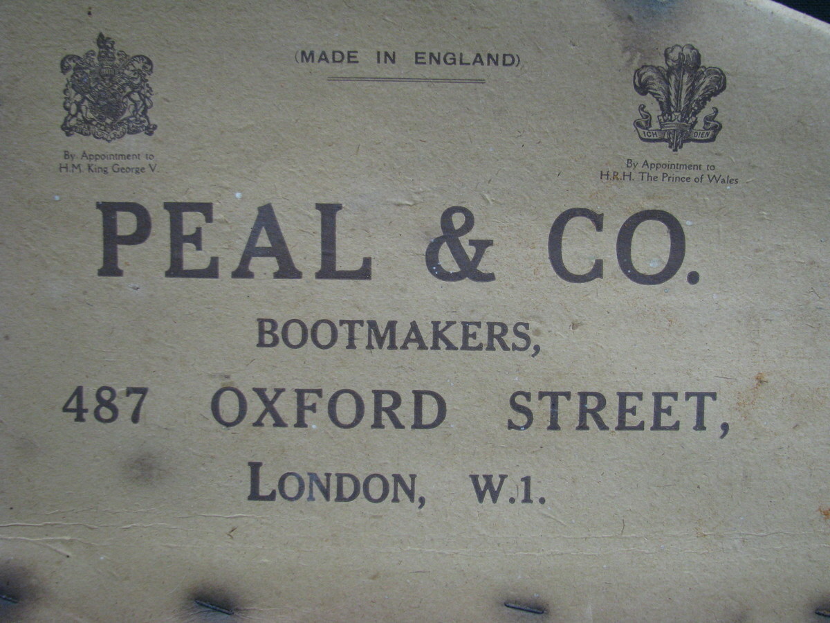 Pair of 1930's PEAL & Co. Bootmakers Cardboard Storage Boxes London England