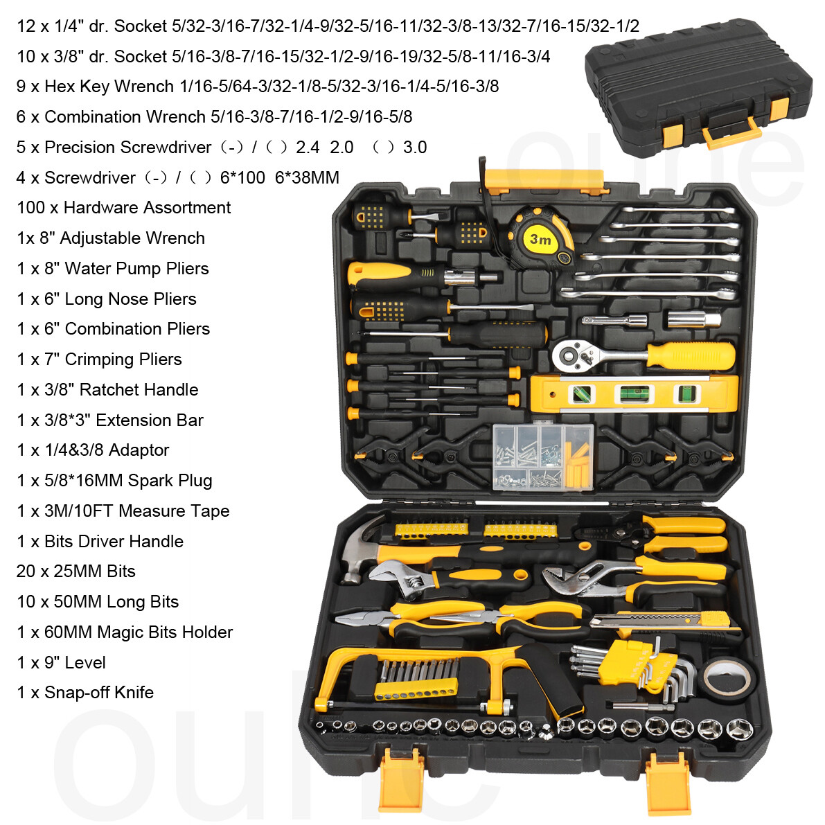 799Pcs Hand Tools Set Box Home Mechanics Kit Car Repair Screwdriver Plier Wrench