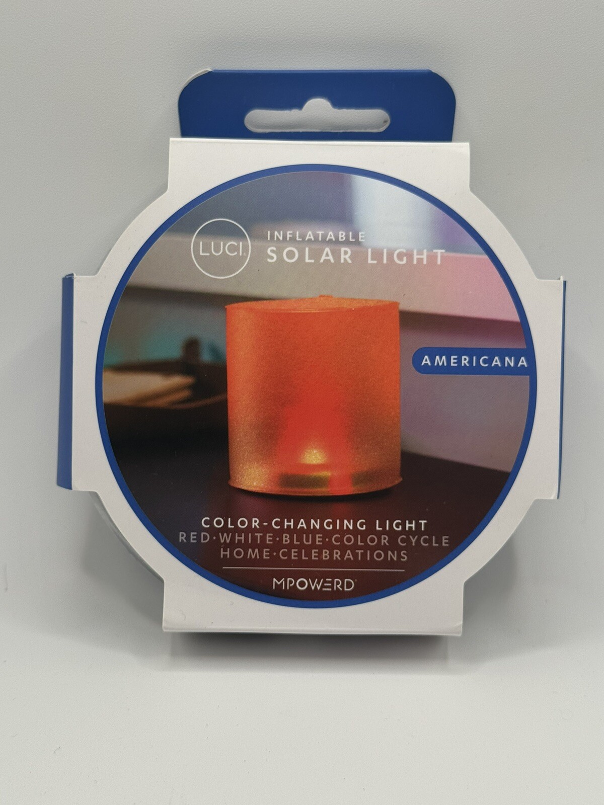 Luci Americana Red White Blue Color Cycle  Inflatable Solar Light Color Changing