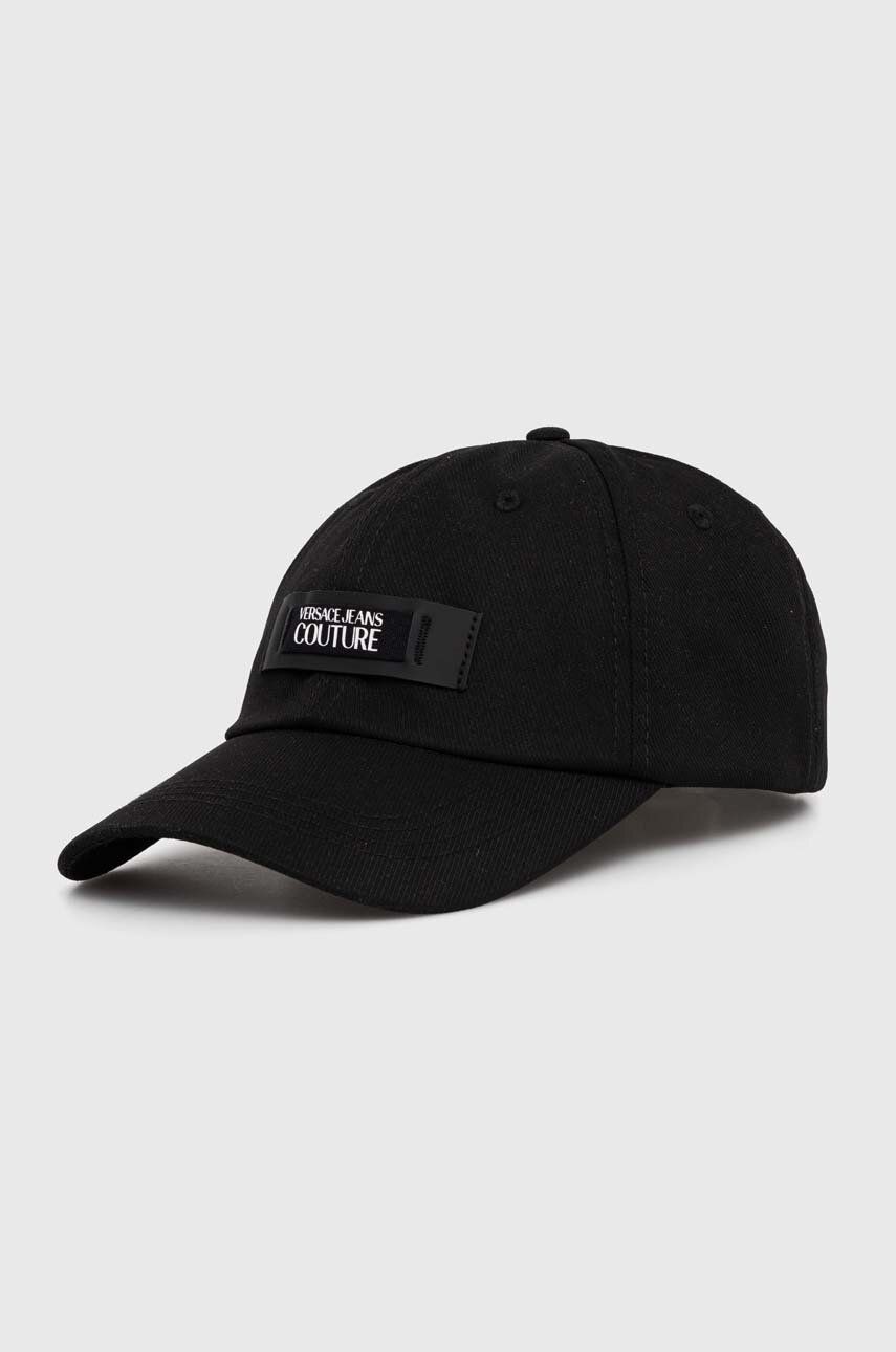 Versace Jeans Couture Black Logo Patch Baseball Cap – Cotton Hat-One Size