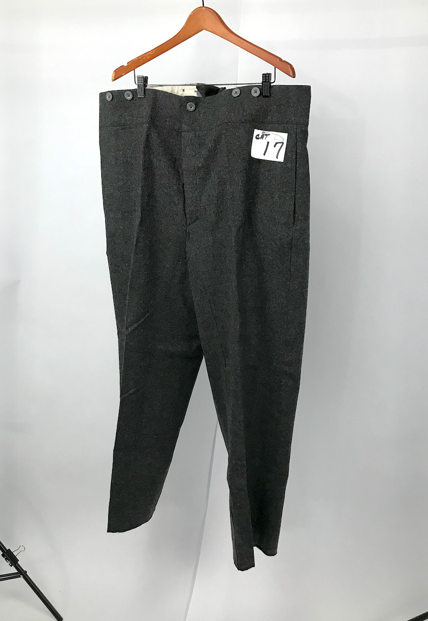Civil War Charcoal Grey Wool Trousers - Reb Uniform Trousers - Size 44