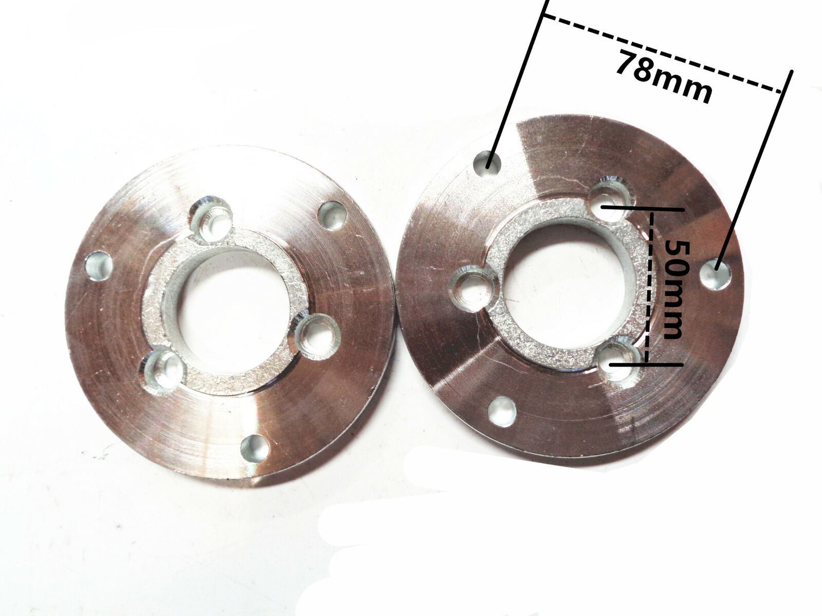 GO KART WHEEL HUB ADAPTER 3 STUD PCD 50MM CONVERT TO 3 STUD PCD 78MM PAIR