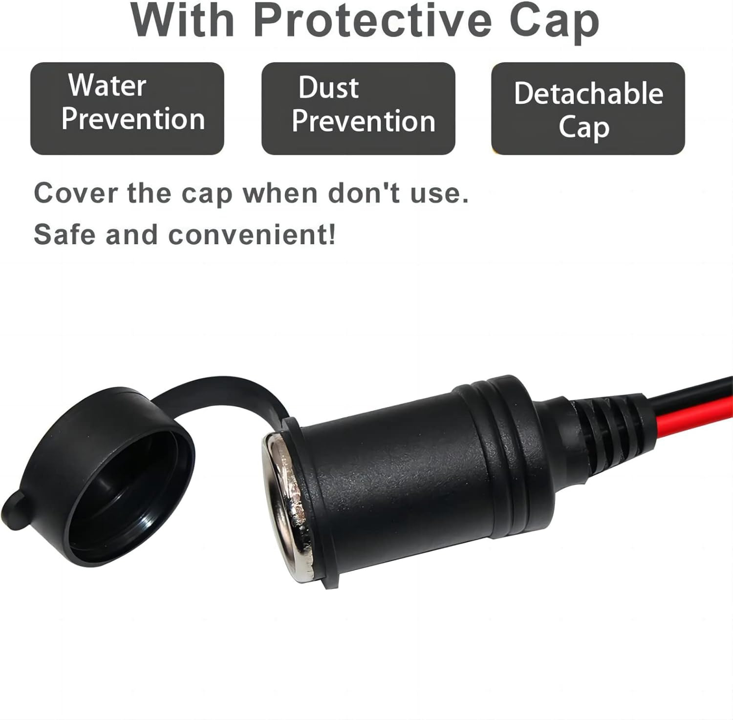 Cigarette Lighter Battery Adapter - Female Cigarette Lighter Socket to 12V Batte