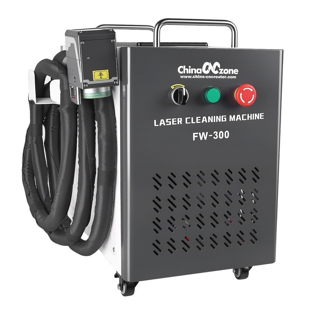 2IN1 300W JPT Pulsed Laser Cleaning/Marking Machine WoodPaint Removal Engraving