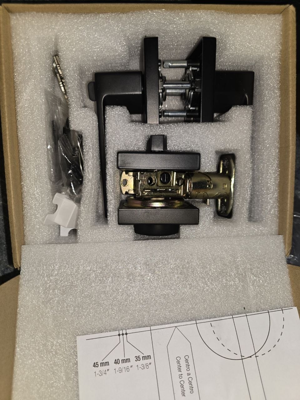 Black Tubular Lever Handle + Single Cylinder Deadbolt Door Lock Set