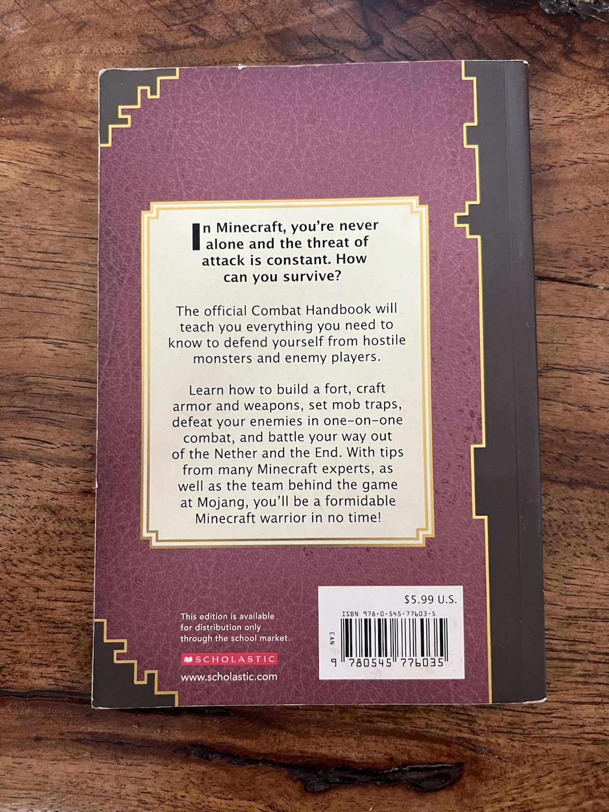 Mojang Minecraft Combat Handbook Official Strategy Guide
