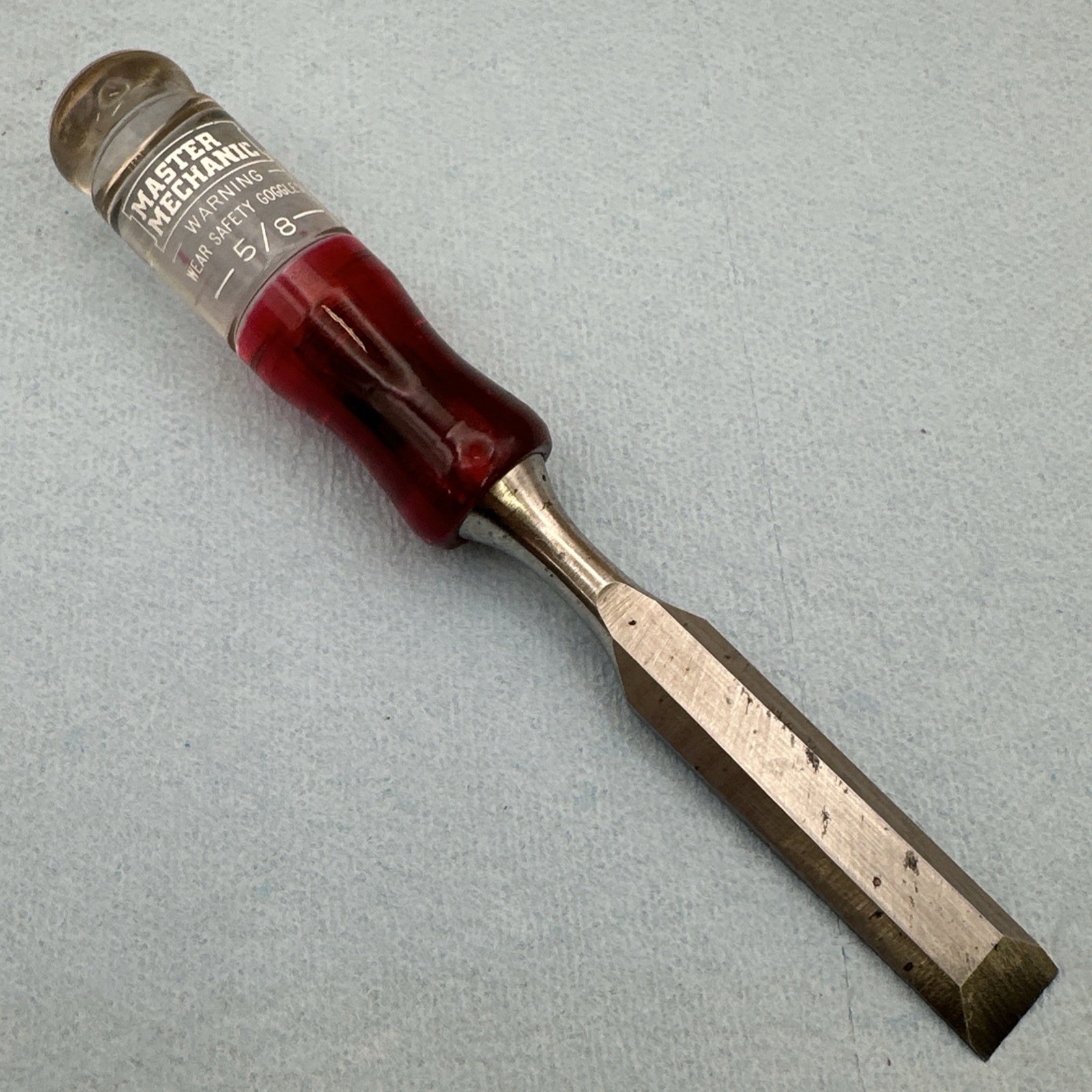 Vintage Master Mechanic 5/8” Beveled Edge Wood Chisel 7-3/8” Long