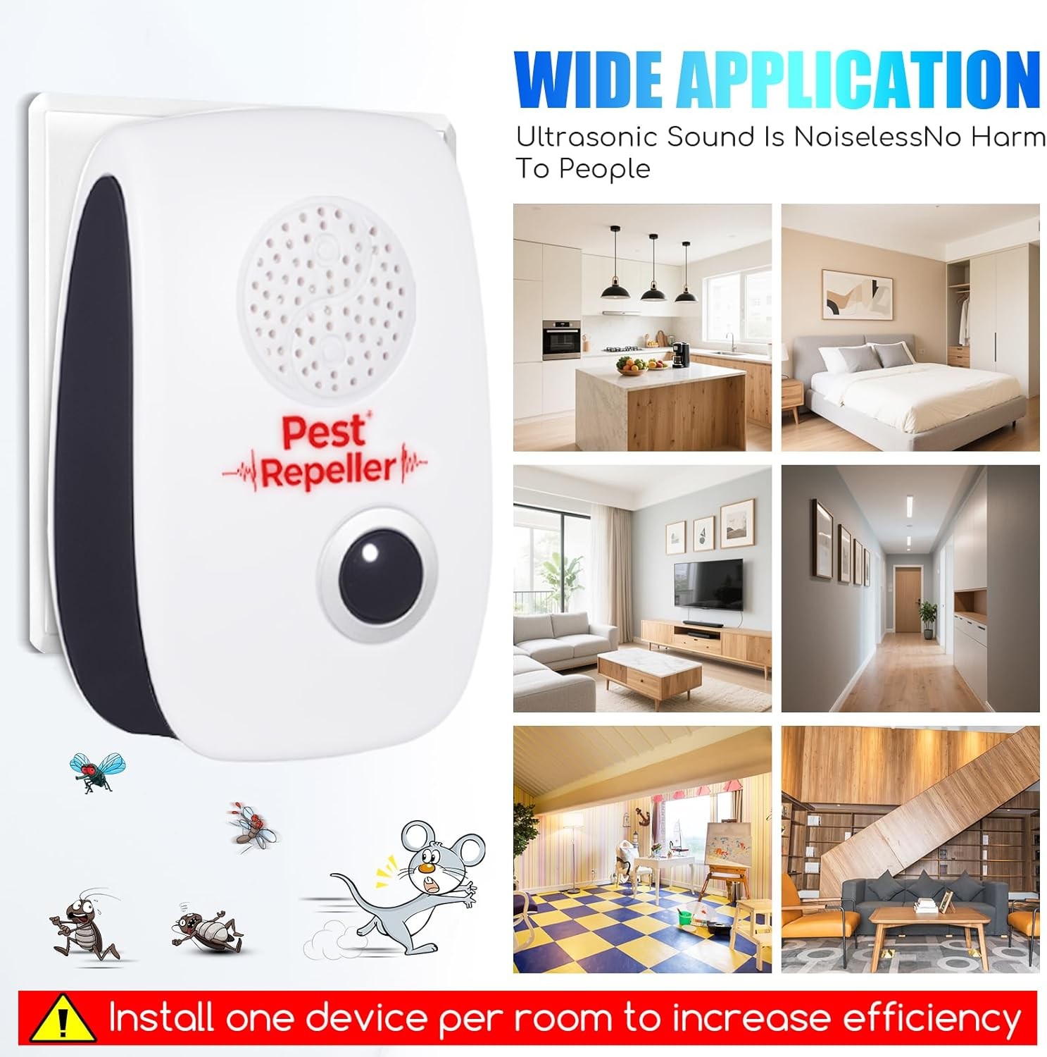 10PCS 2025 Ultrasonic Pest Repeller, Electronic Plug-in for Mice & Cockroach