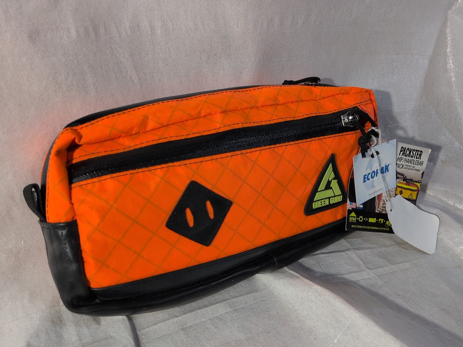 Green Guru Packster Hip Pack Orange - Durable Upcycled Nylon, Waterproof NEW