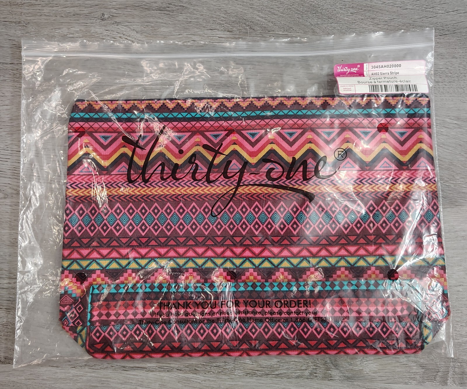 New thirty on zipper pouch