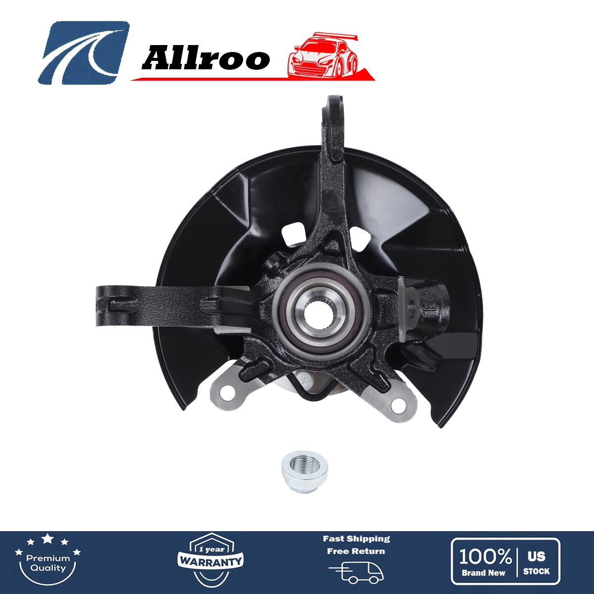 New Front Right Side Steering Knuckle & Hub Bearing Assy For Honda Civic 13-15