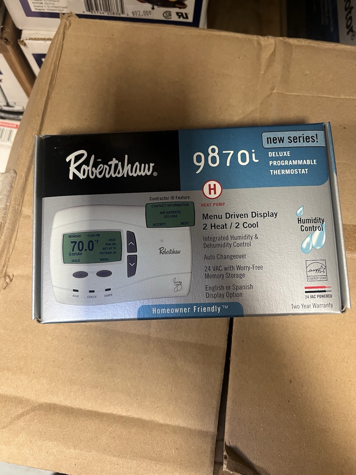 RobertShaw 9870i Deluxe Programmable Thermostat New in Box
