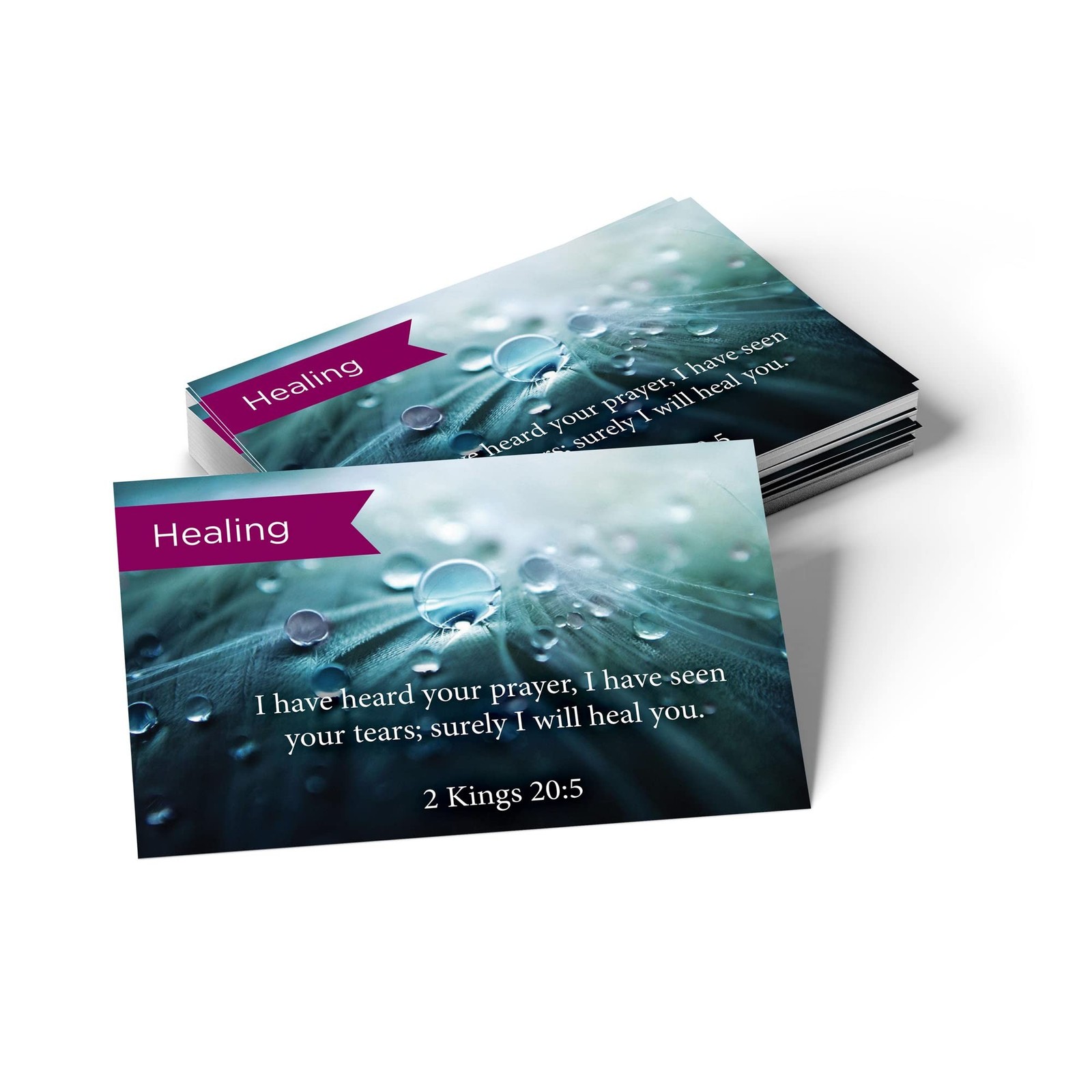 Pass It On Scripture Cards, Healing, Kings 20:5, Pack of 25 Inspirational Bib...