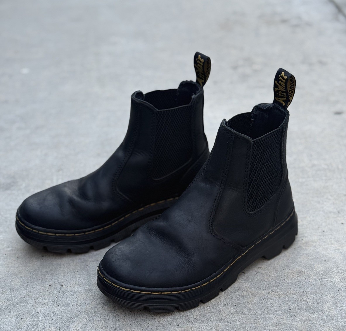 Dr Martens Embury Chelsea Boots Pull On Black Leather Womens Size 5 UK 4 EU 37