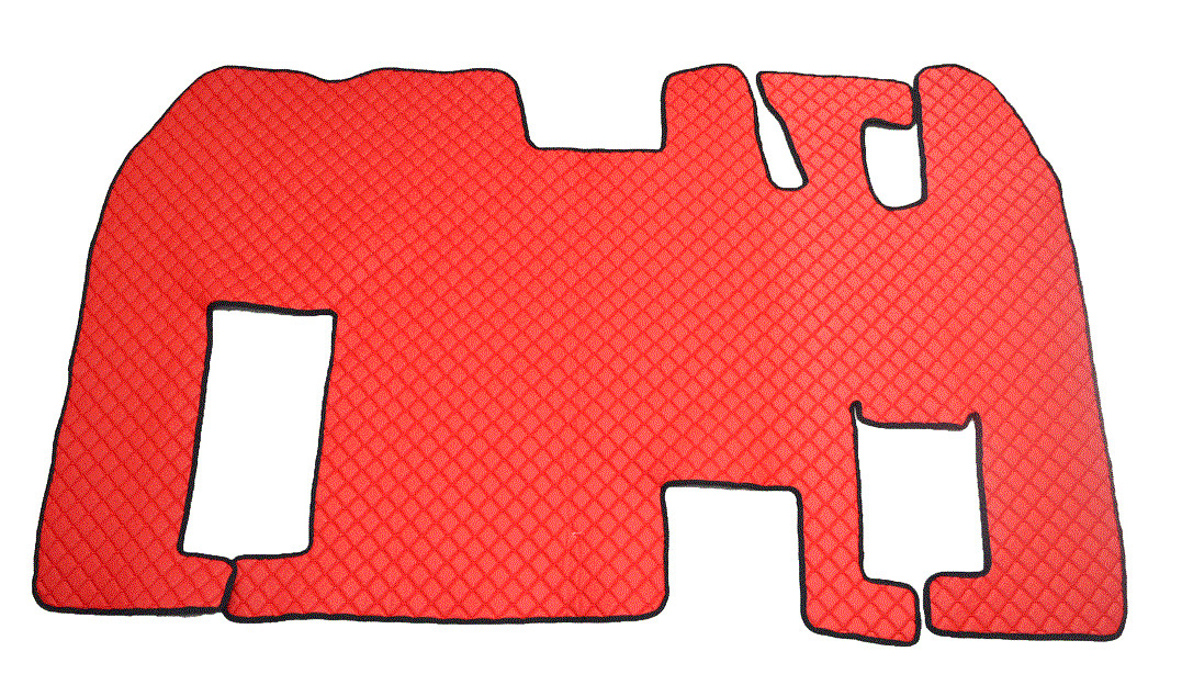 Red Eco Leather Floor Mats for Renault Magnum Automatic trucks RHDrive models