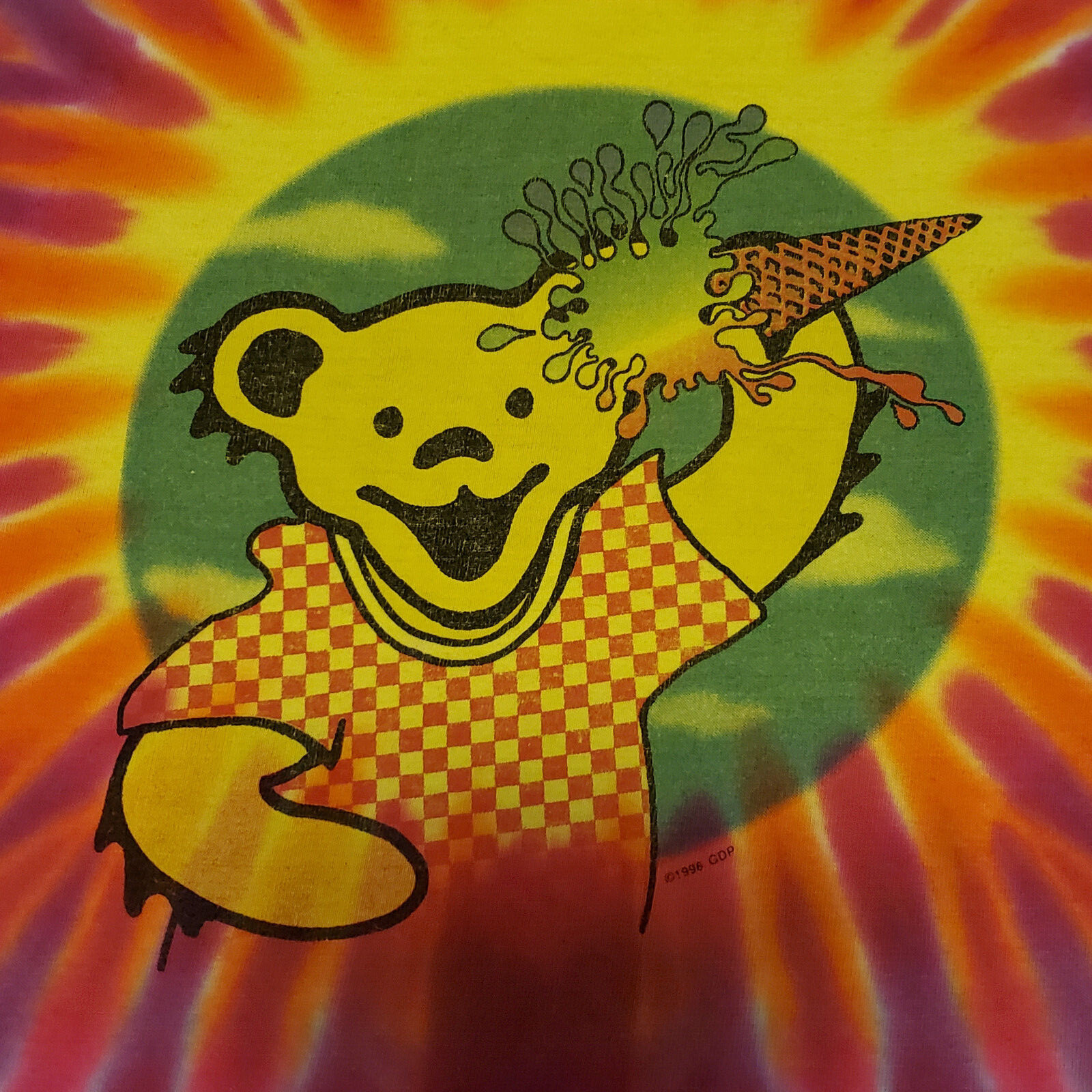 VINTAGE RARE 1998 Grateful Dead tie dye t shirt GDP Youth M Tultex Jam Band Bear