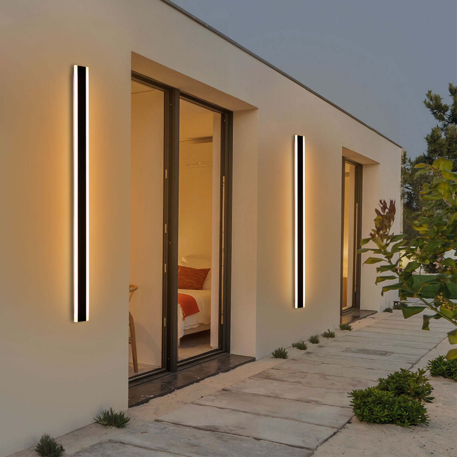 Long Strip Wall Lights Sconce Exterior Modern Waterproof Outdoor Indoor LED Lamp