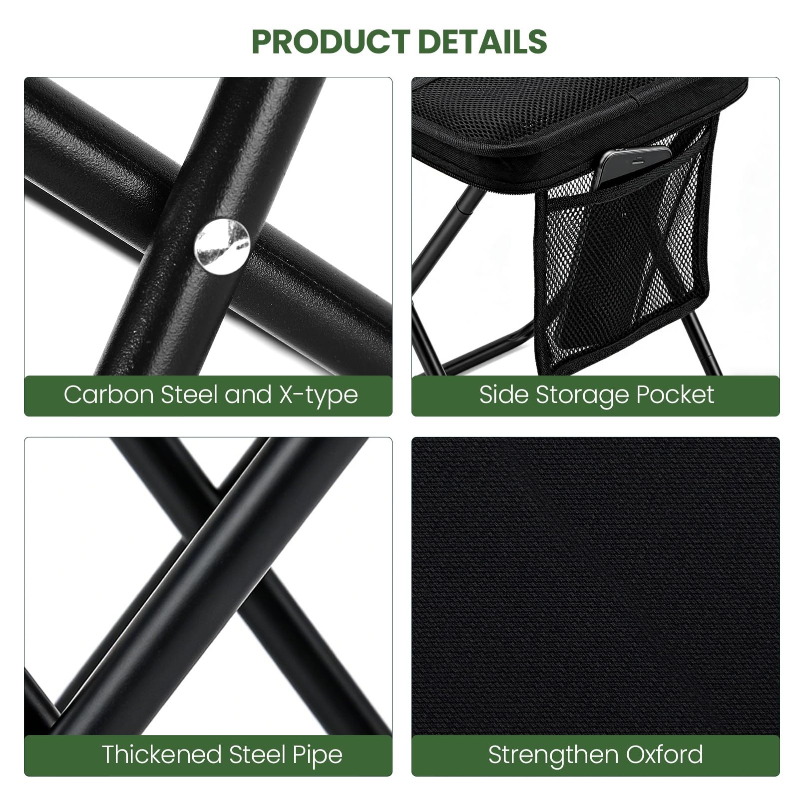 XL Portable Chair for Adults, Foldable Backpack Stool,Collapsible Stool,246 L...