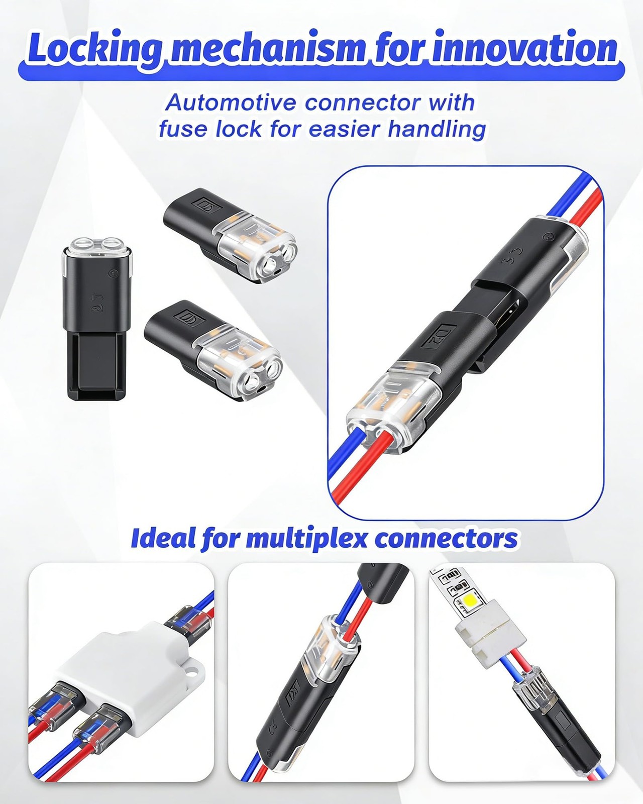 40PCS Pluggable Low Voltage Wire Connectors,Double Wire Plug in Connector wit...
